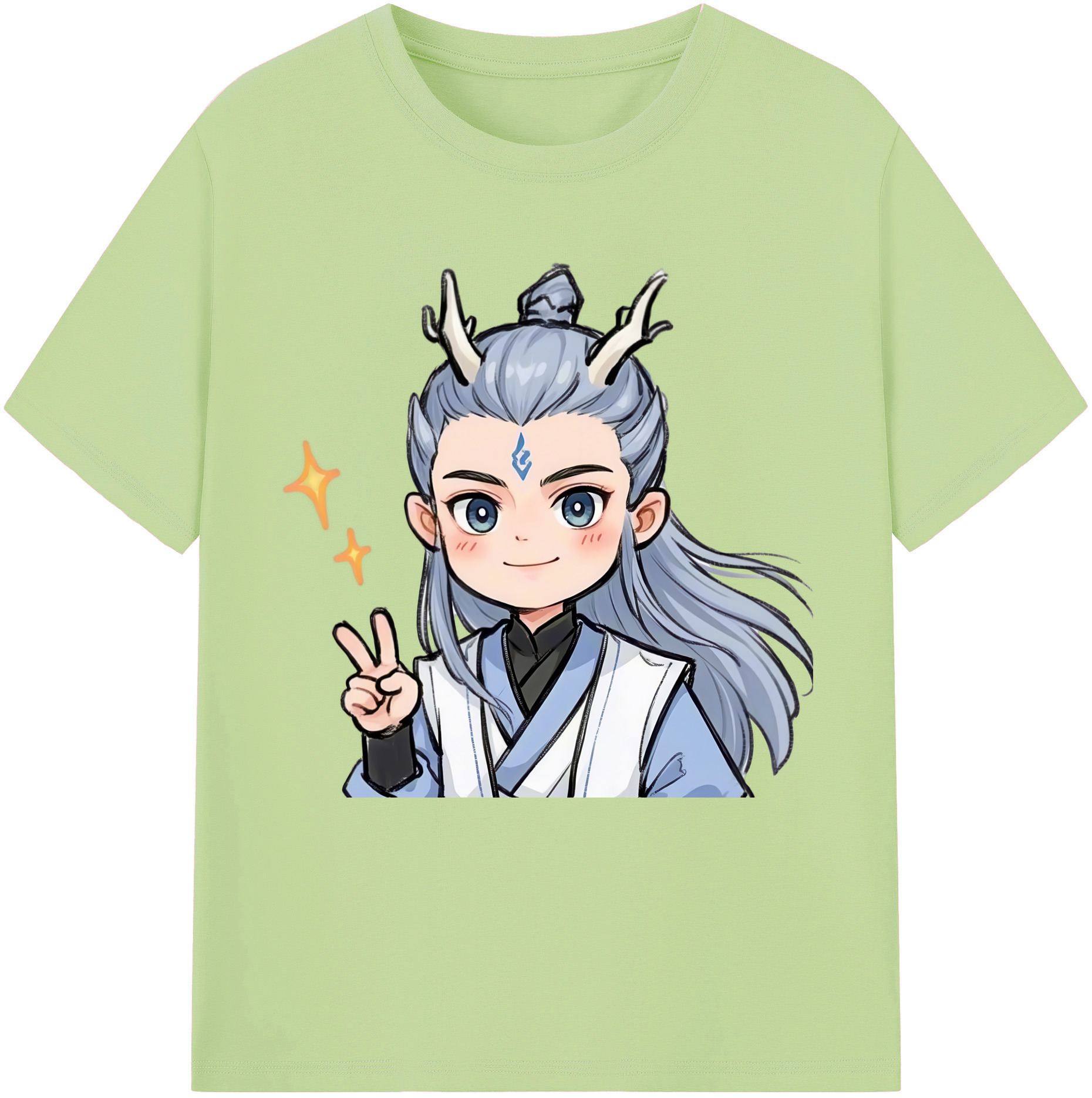 （画像用） Ne Zha 2 ナタ 魔童の大暴れ 綿100％半袖Tシャツ（フロントプリント）